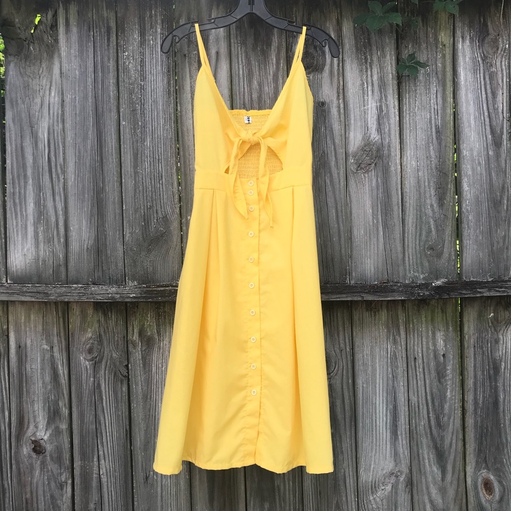 Vintage 70s Inspired Yellow Sundress Summer Dress